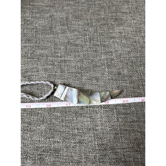 Whitby & Co Reversible Horn Pendant Necklace w/ Mother Of Pearl & Wood Women - Picture 6 of 6